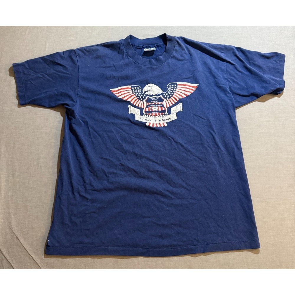 Vintage Strength In Solidarity Elections Shirt Adult XL Blue Short Sleeve Tee